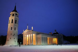 Vilnius cathedral square in winter